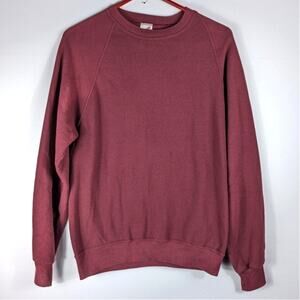 Vintage Jerzees L Maroon Crewneck Sweatshirt USA Blank Raglan 50/50 Cotton Poly